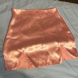 Pink satin skirt
